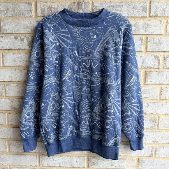 Ambassador Clothes Home Long Sleeve Crew Neck Abstract Vintage Sweater Size L. - Picture 1 of 8